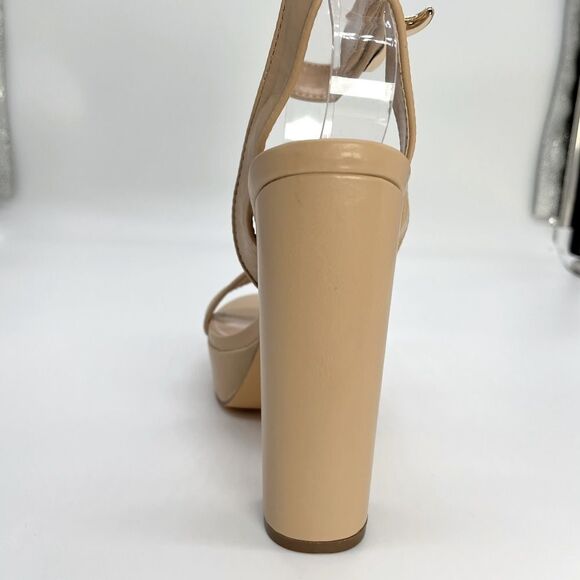 NUDE FAUX LEATHER PLATFORM SANDAL - Picture 5 of 6